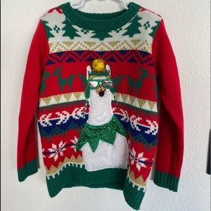 Holiday Lama sweater size 6/7